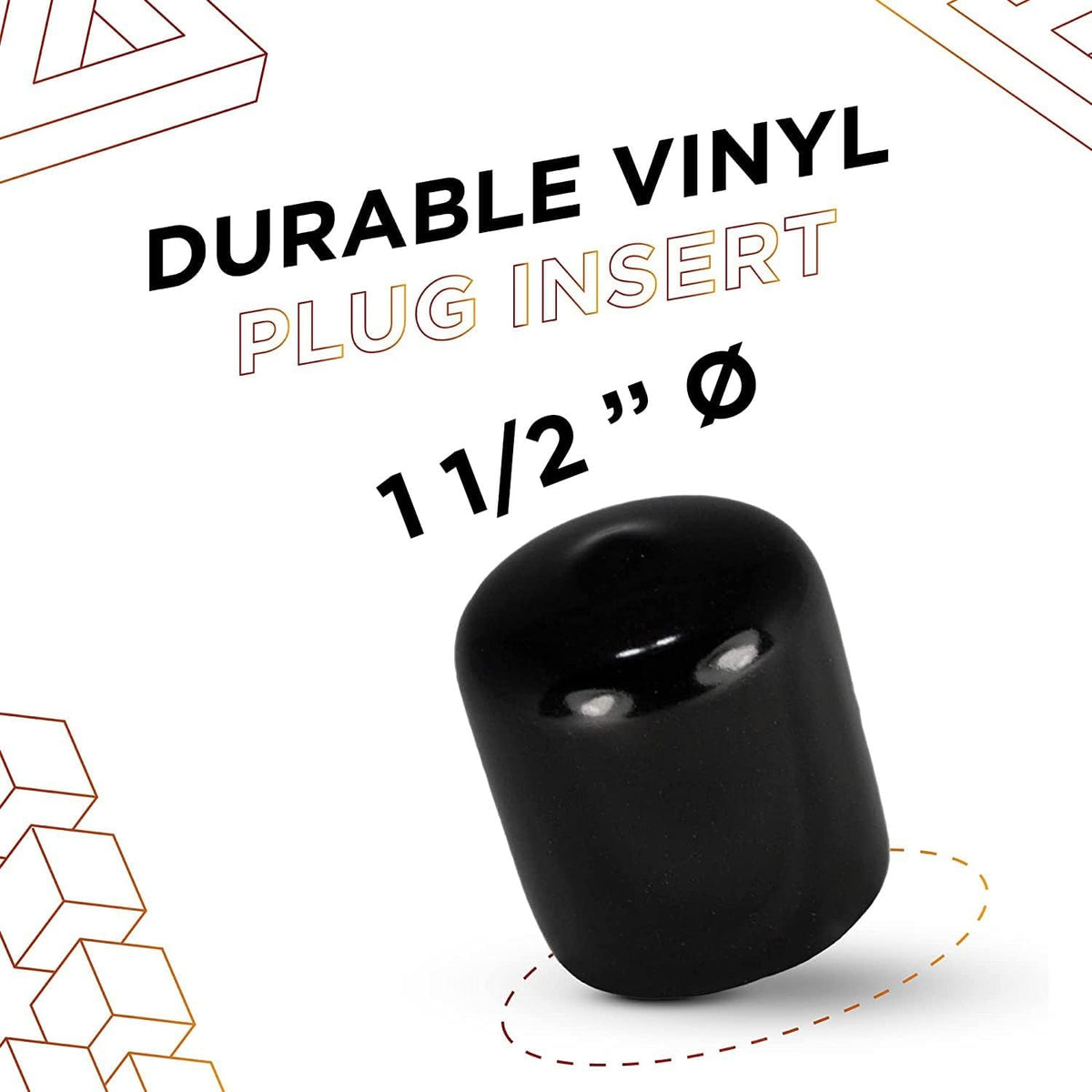 1 1/2 Inch Black Vinyl End Cap (100) E9336