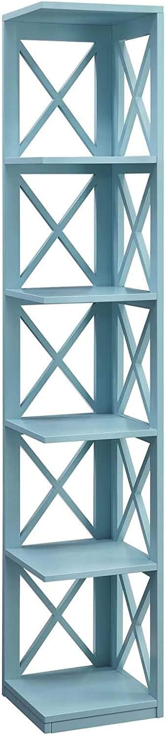 5 Tier Corner Bookcase, Gray J777036