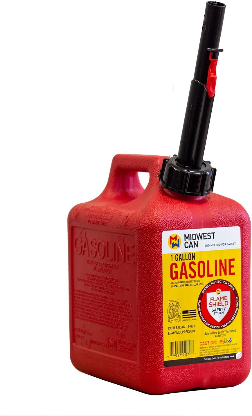 1 Gallon Gasoline Can with Auto Shut Off Spout G302