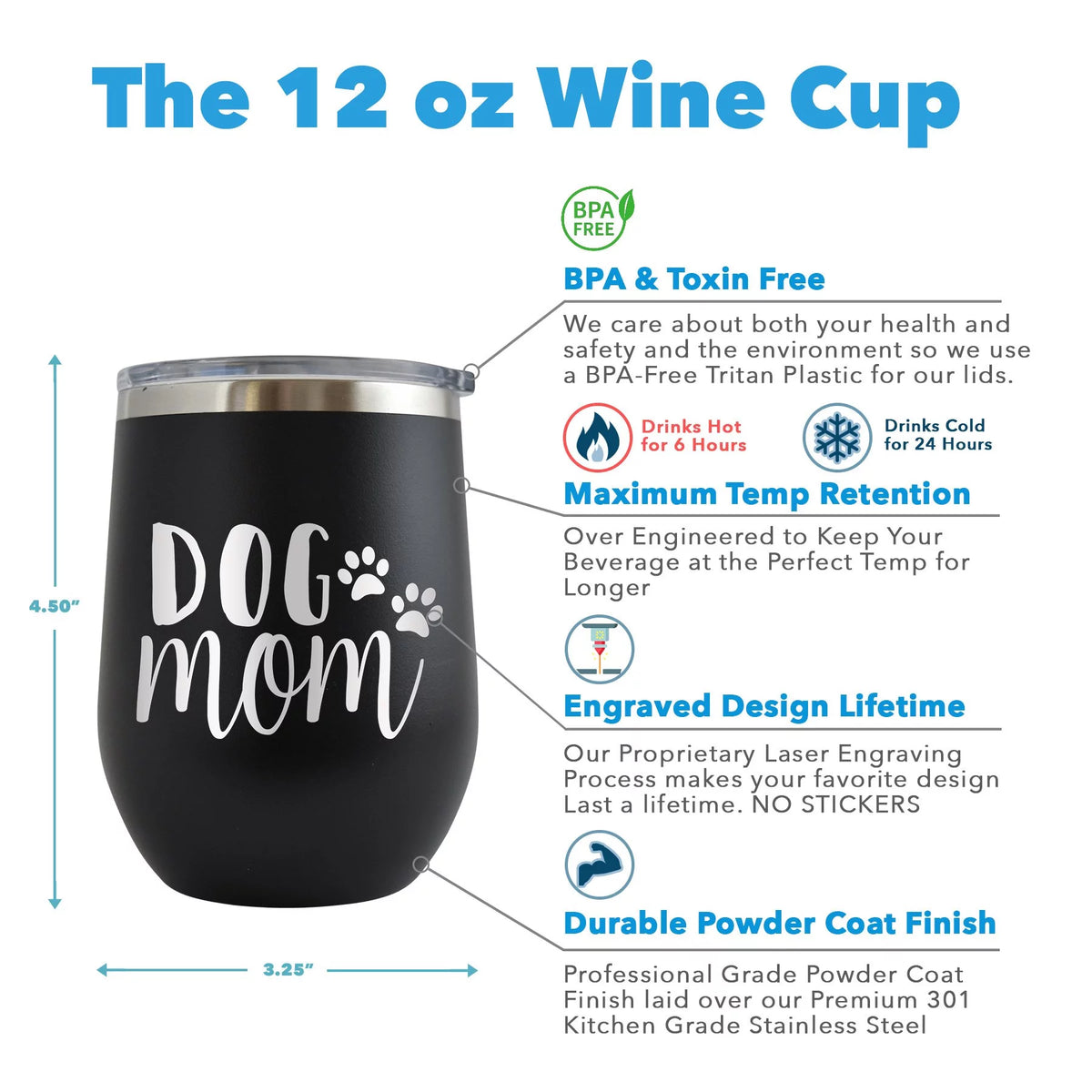 12 oz Engraved Red Wine Cup P6319