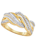 10kt Yellow Gold Diamond Twist Band Ring 1/2 Cttw H443