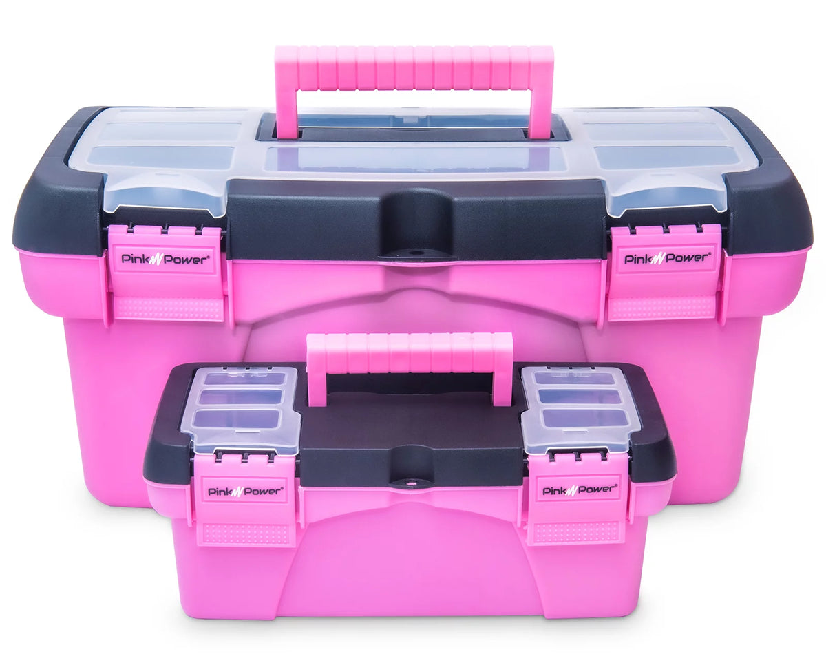 Pink Plastic Tool Box with Handle 2 Pack G294