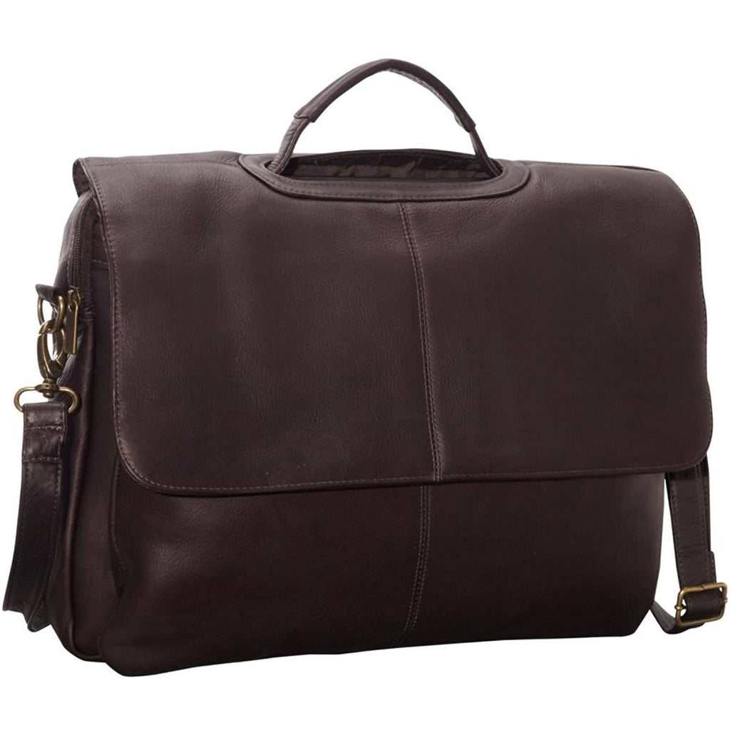 Leather Flap Over Computer Brief Q83246