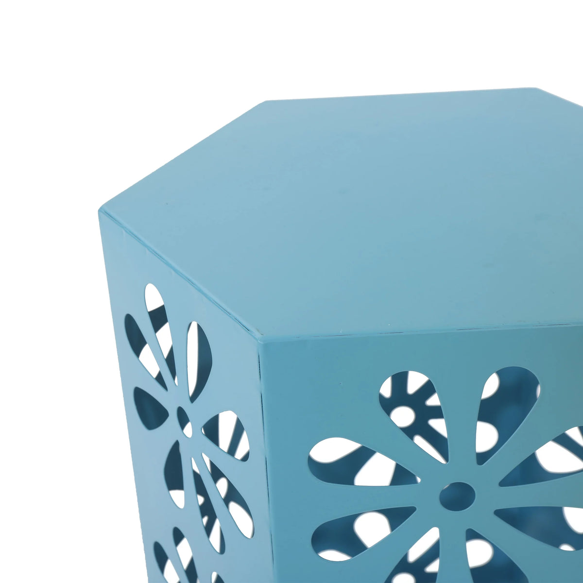 14 Inch Iron Floral Side Table A28687