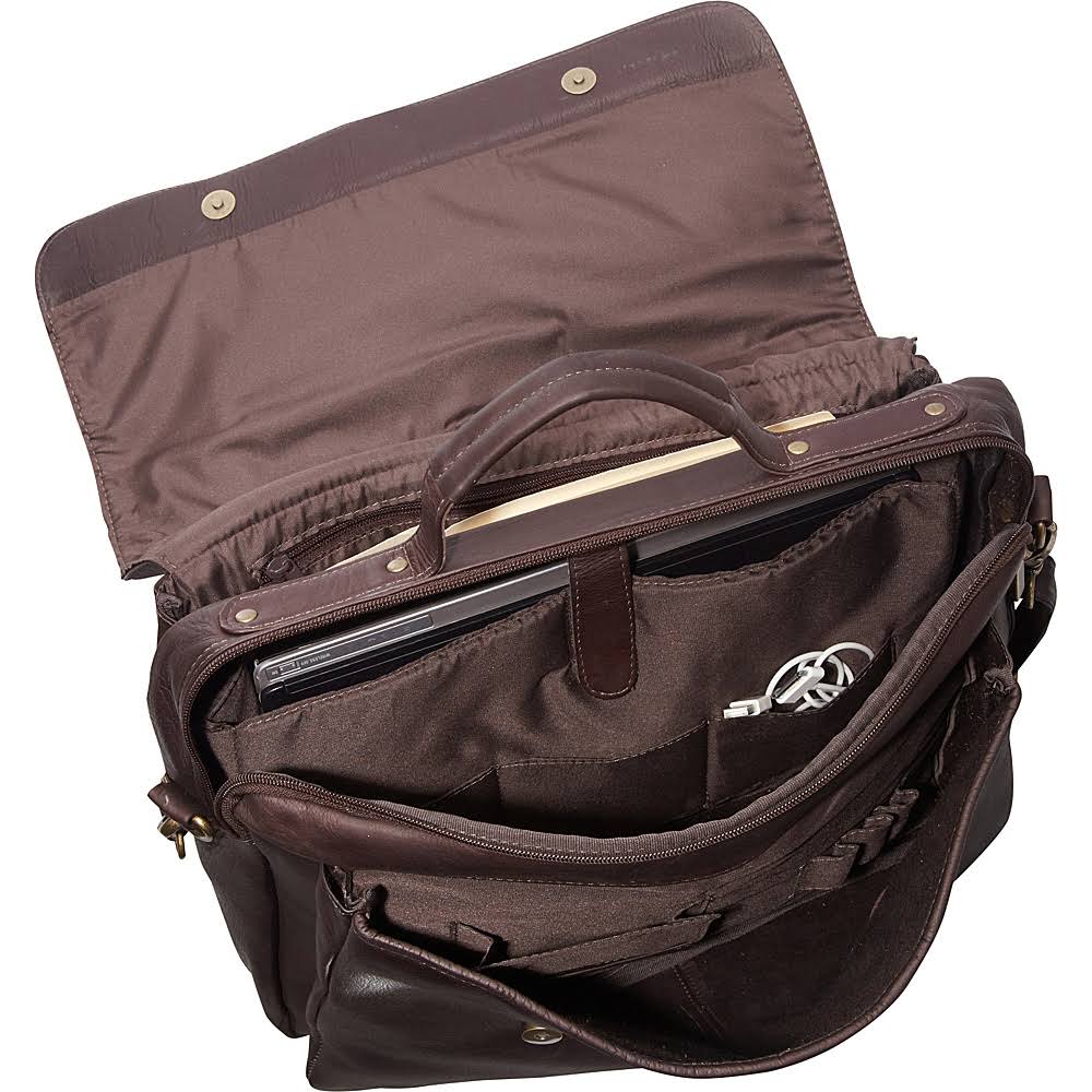 Leather Flap Over Computer Brief Q83246