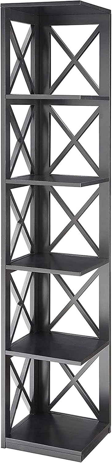 5 Tier Corner Bookcase, Gray J777036