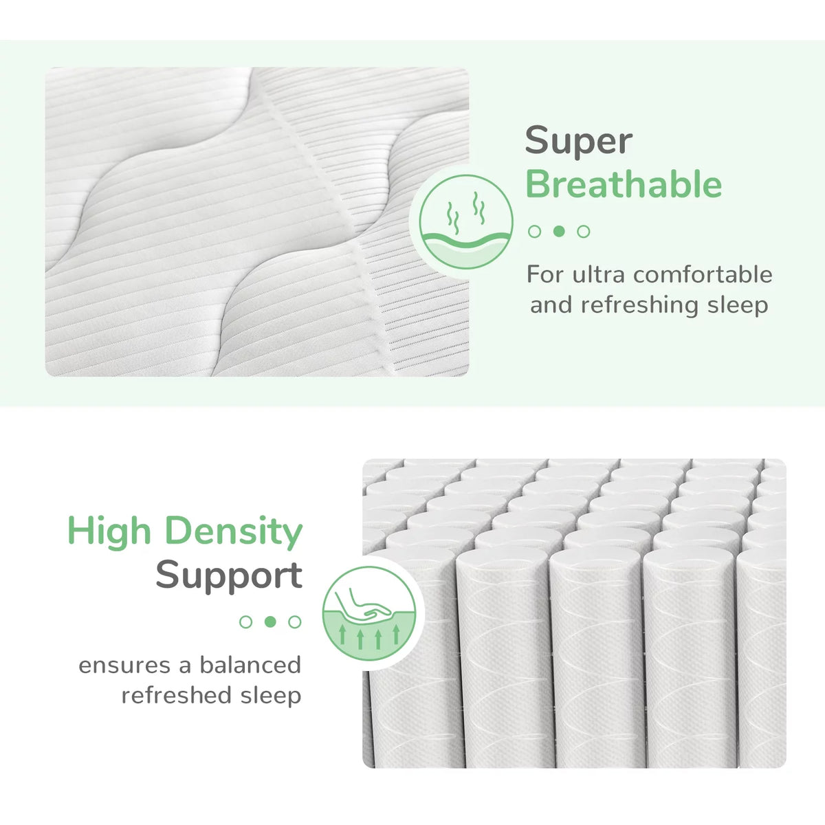 10" Pocket Spring Memory Foam Hybrid Mattress, Full Size N2602