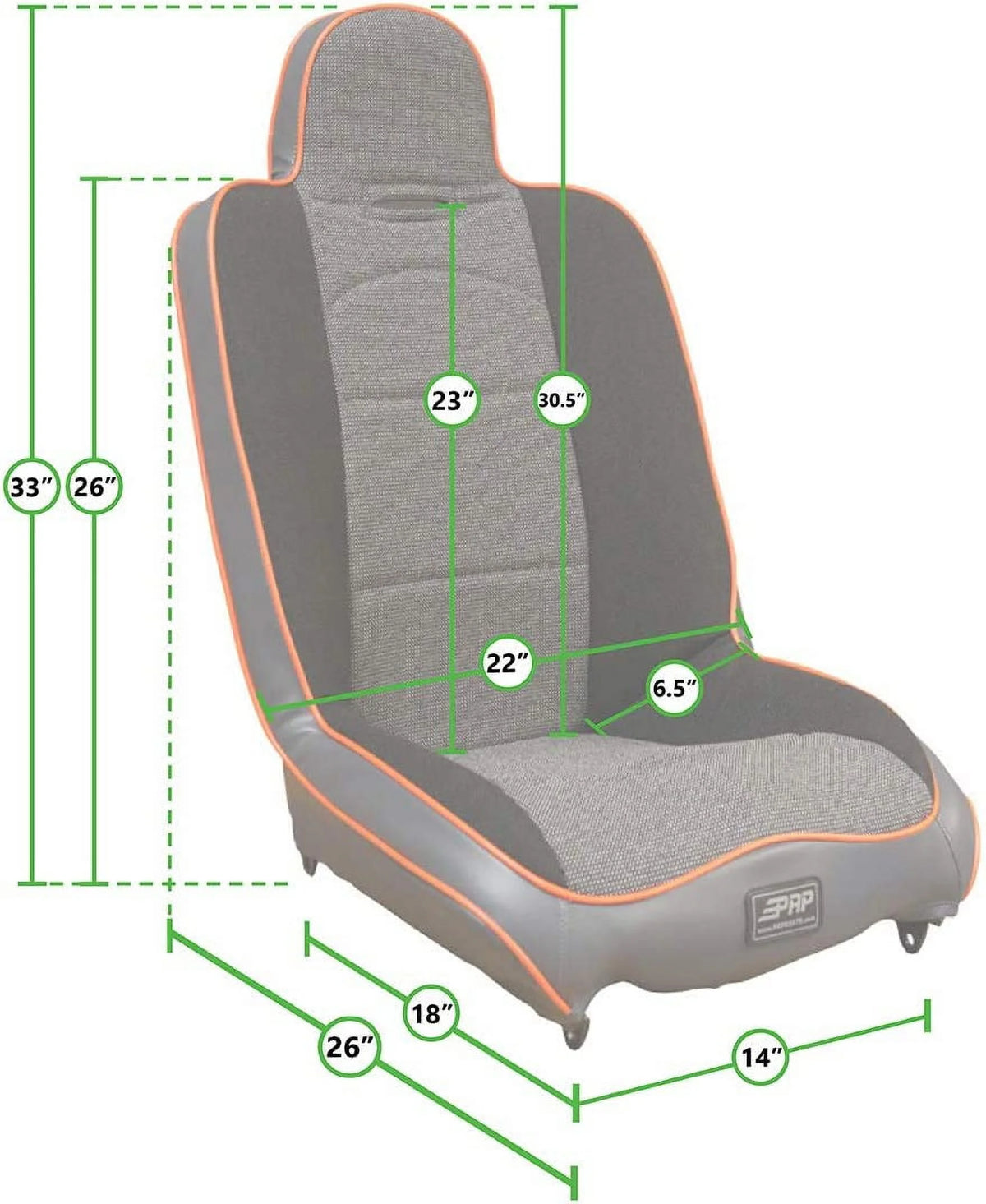 High Back Suspension Seat with Two Neck Slots - All Grey L696086