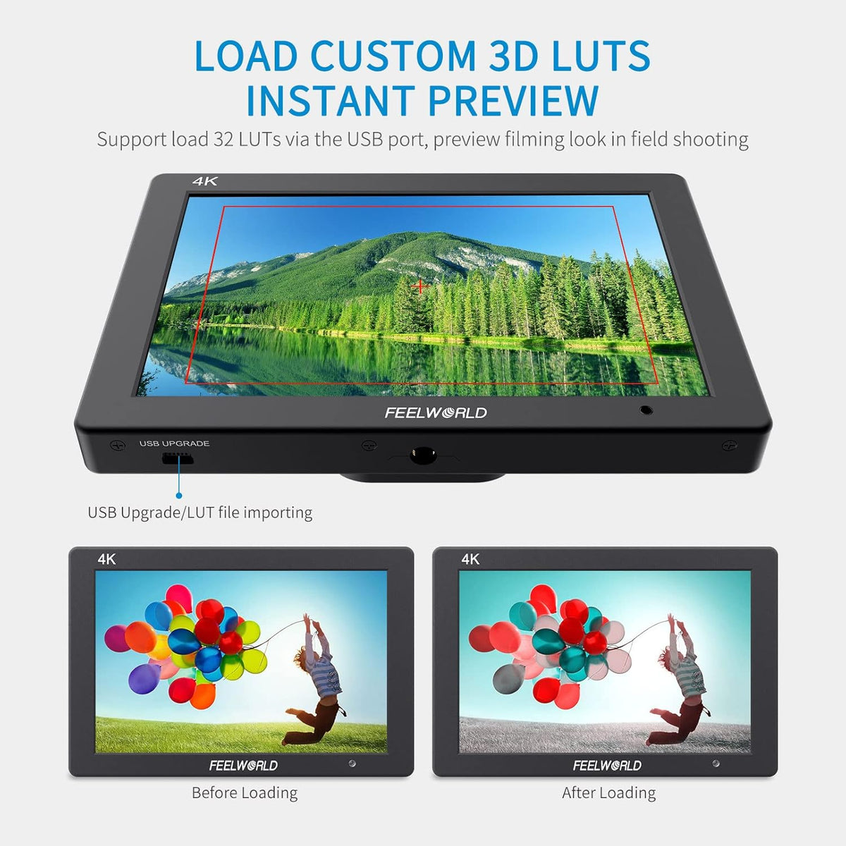 7 Inch 4K HDMI Field Monitor with Waveform Histogram Peaking Focus False Colors F217999