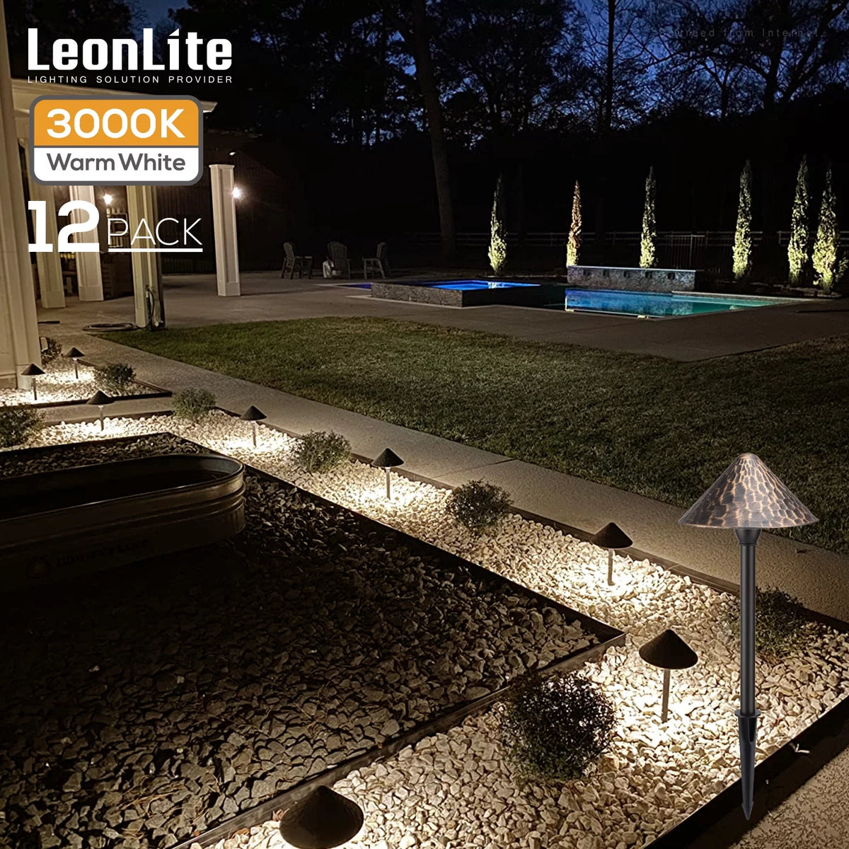 12 Pack Low Voltage LED Landscape Lighting B1468