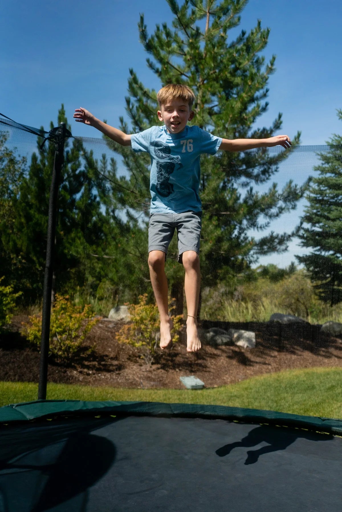 14' Round Frame Trampoline Jumping Mat with 72 Rings E864