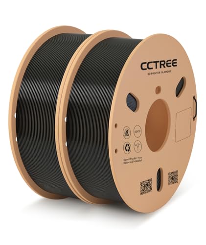 1.75mm PLA 3D Printer Filament Bundle 2Kg Black 2-Pack Y7373