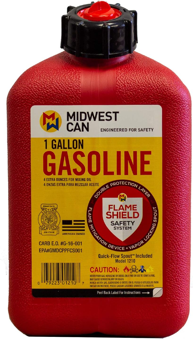 1 Gallon Gasoline Can with Auto Shut Off Spout G302