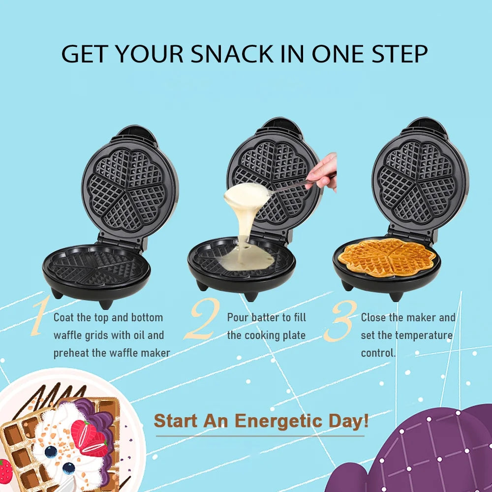 1000W Heart-Shaped Waffle Maker S99023