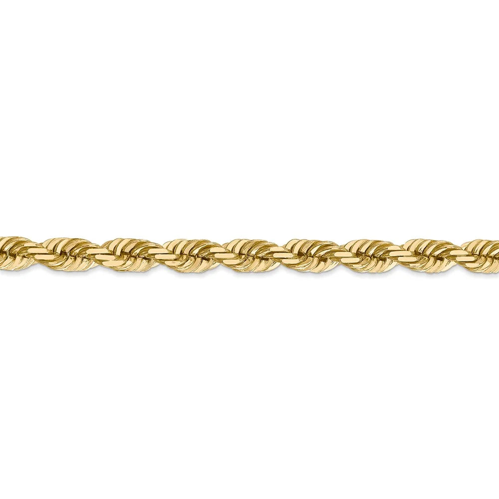 14kt Yellow Gold 5.5mm Diamond Cut Rope Chain with Lobster Clasp D679793