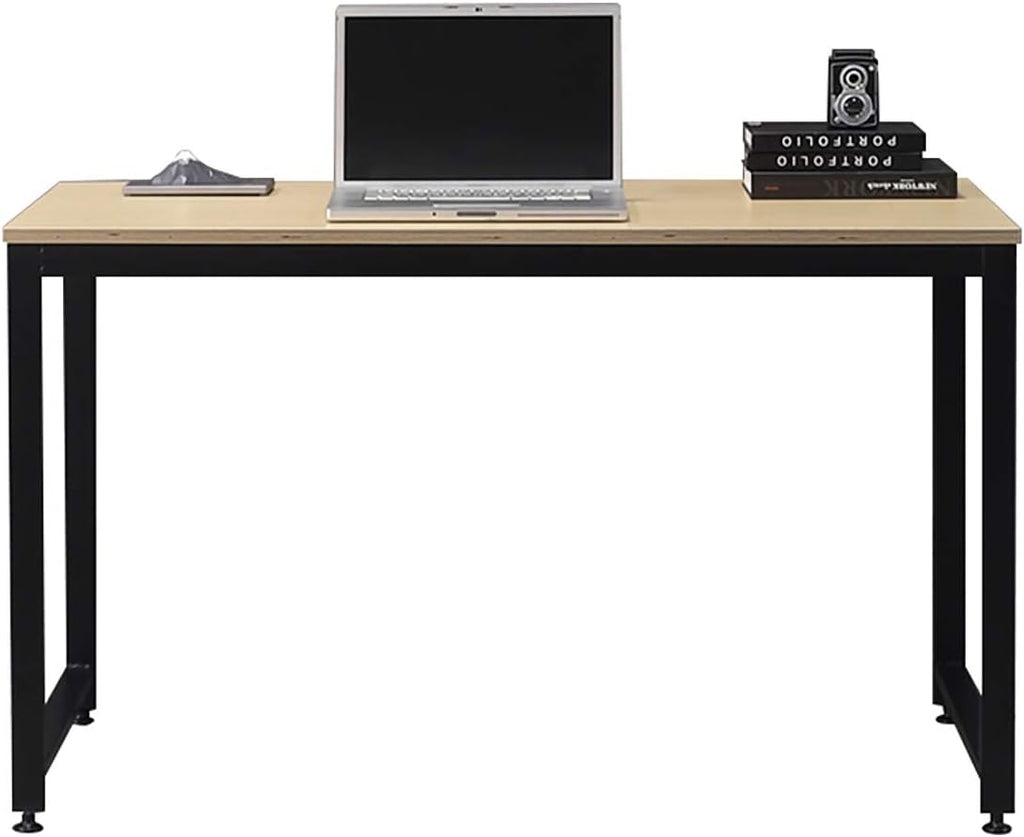 Oak/Black Computer Writing Desk with Metal Frame V4863