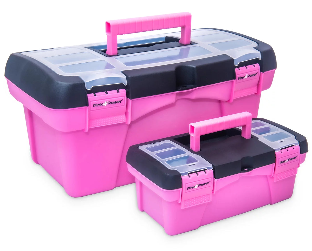 Pink Plastic Tool Box with Handle 2 Pack G294