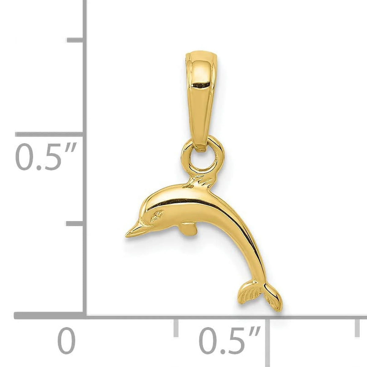 10K Yellow Gold Dolphin Pendant S77398