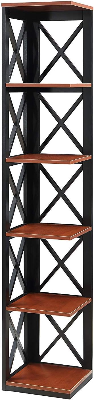 5 Tier Corner Bookcase, Gray J777036