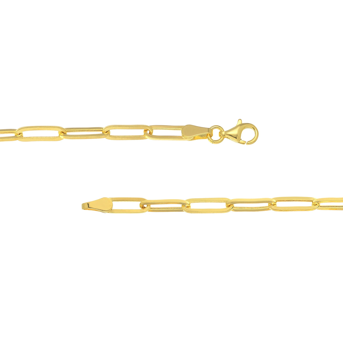 14K Yellow Gold 24" Hollow Paperclip Chain Necklace L772