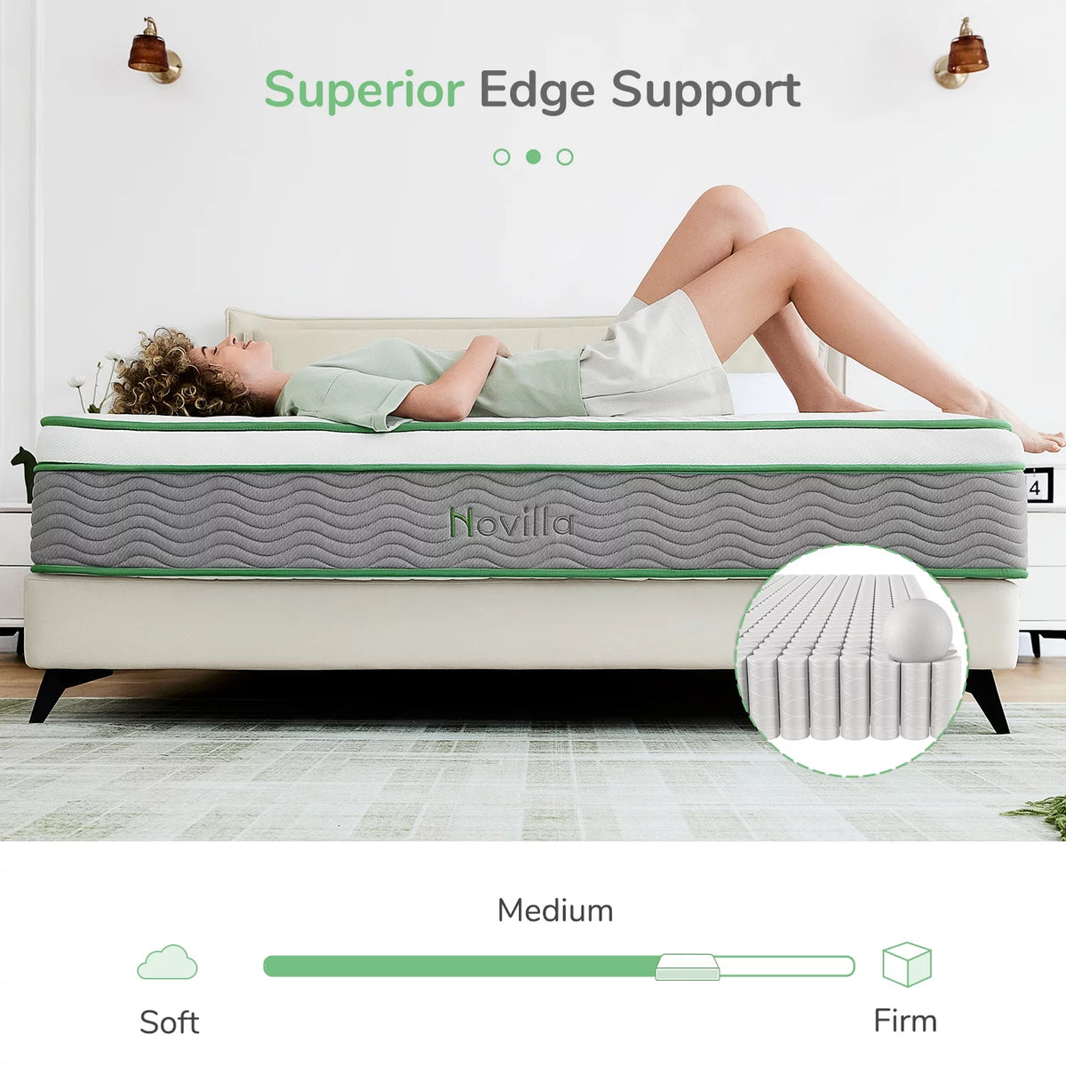 10" Pocket Spring Memory Foam Hybrid Mattress, Full Size N2602