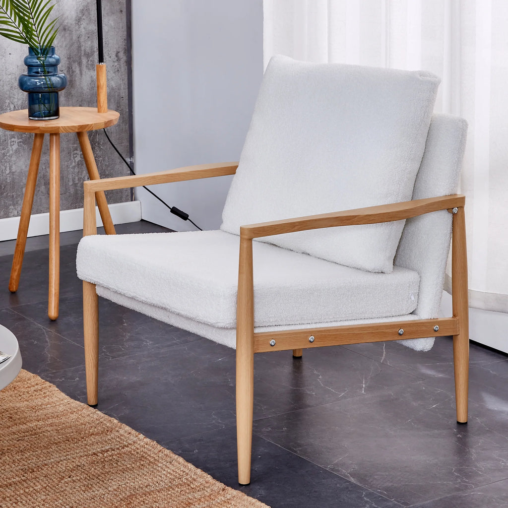 Teddy Velvet Accent Armchair with Metal Frame S908