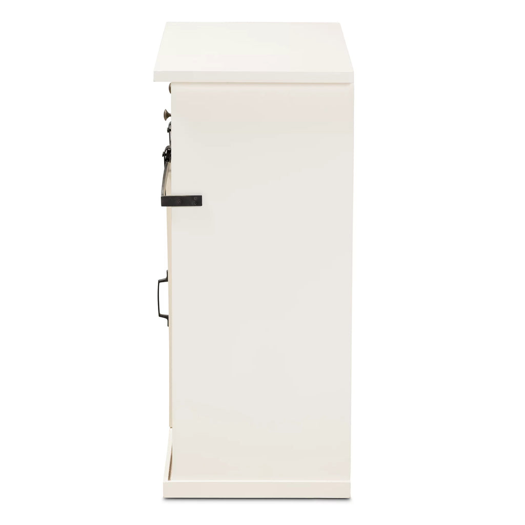 White Wood and Black Metal 2-Door Sideboard Buffet O50366
