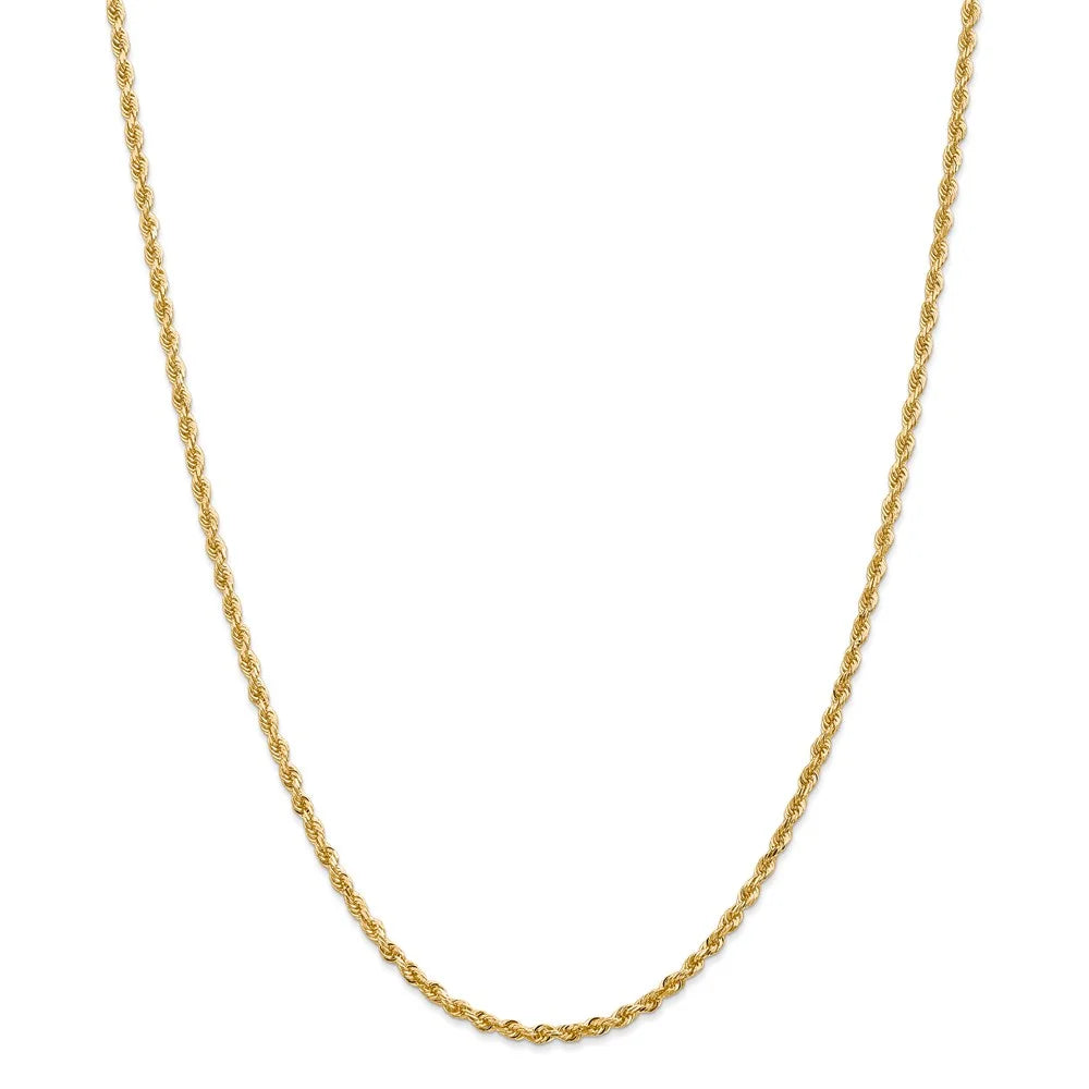 14kt Yellow Gold Diamond Cut Rope Chain 22 inch Lobster Clasp S990