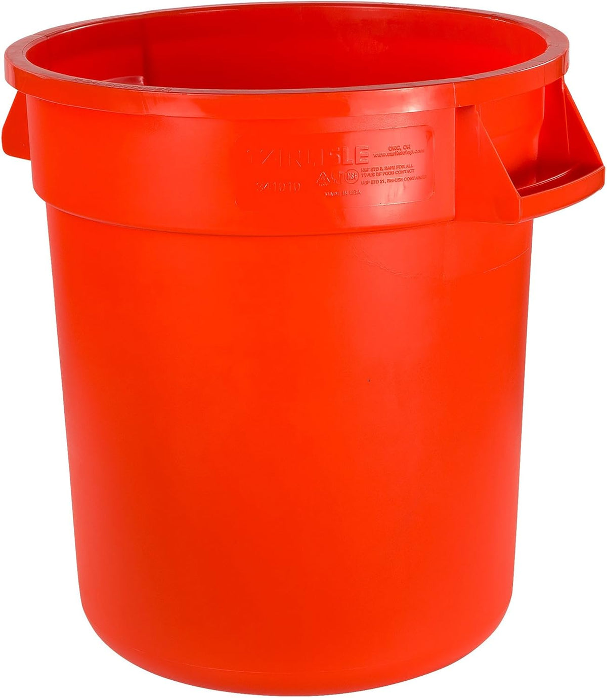 10 Gallon Orange Round Waste Container Pack of 2 E447