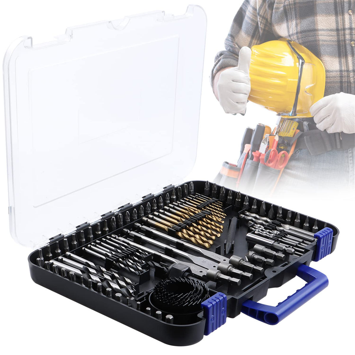 100-piece Titanium High Speed Steel Drill Bits Set I2527