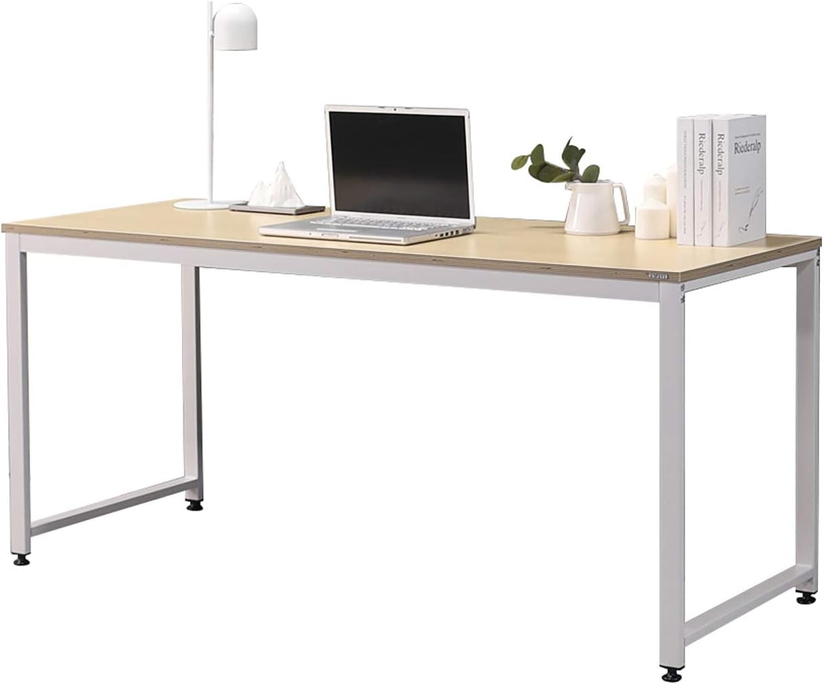 Oak/Black Computer Writing Desk with Metal Frame V4863