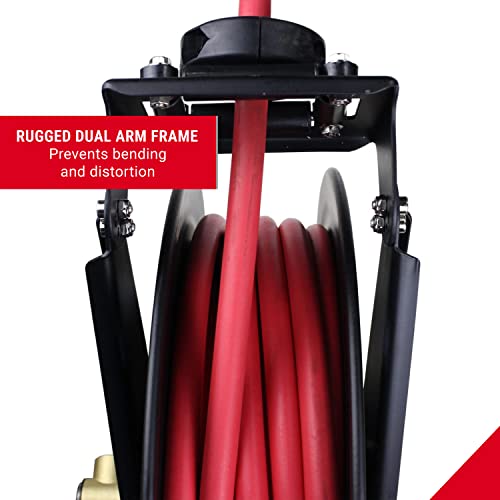Steel Dual Arm Air Hose Reel (1/2" x 50 ft.) and Air Leader Hose (1/2" x 6 ft.) L347035