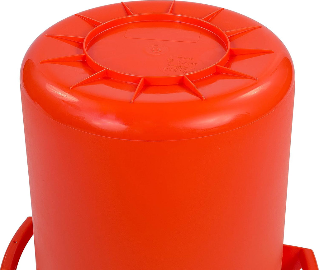 10 Gallon Orange Round Waste Container Pack of 2 E447