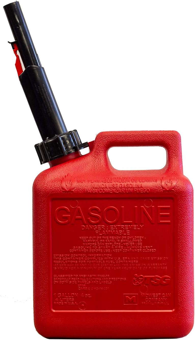 1 Gallon Gasoline Can with Auto Shut Off Spout G302