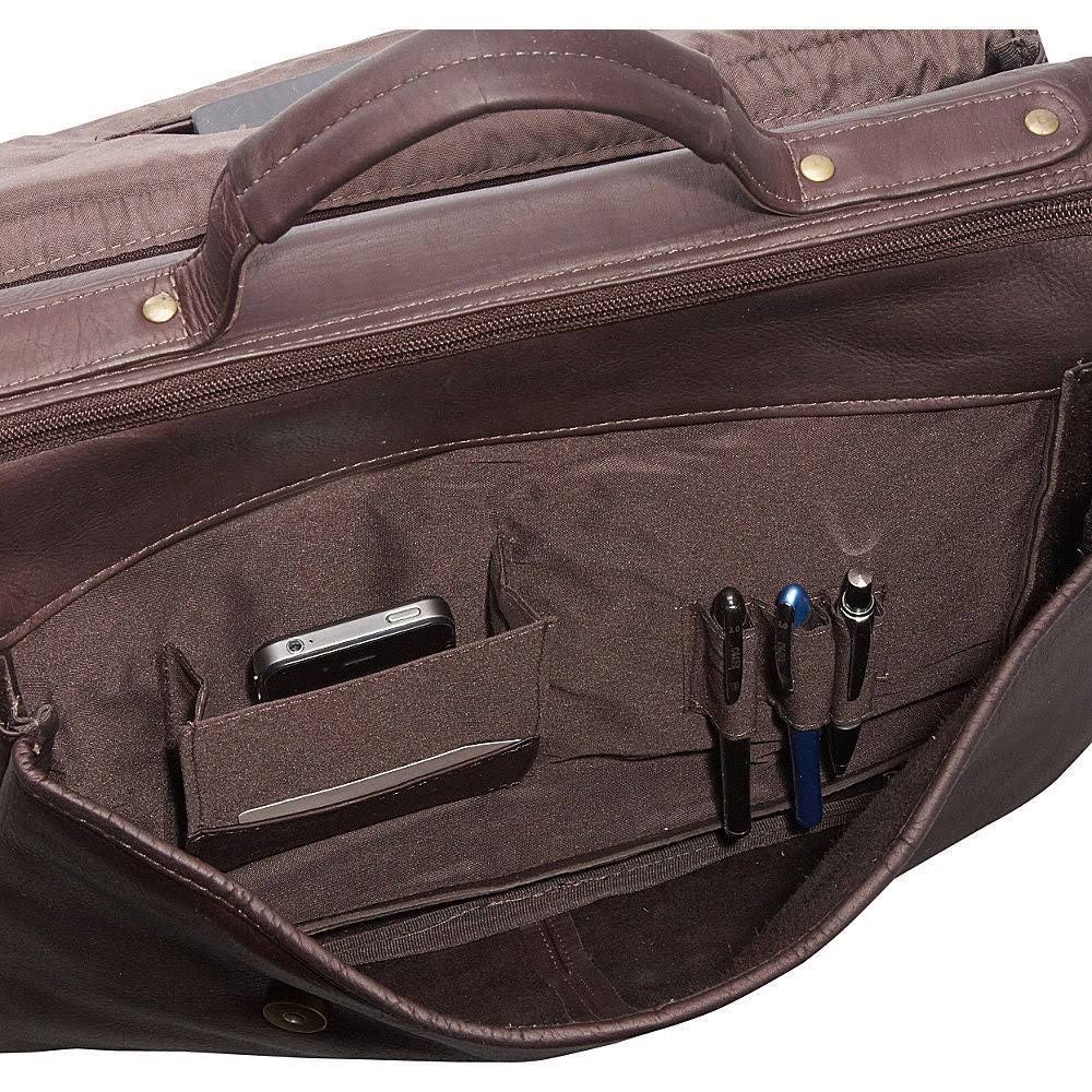 Leather Flap Over Computer Brief Q83246