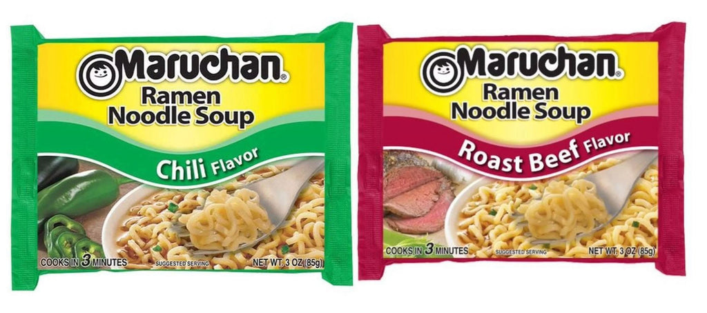 Ramen Chili and Roast Beef Noodles Variety Pack Soup, 3 Oz, 48 Ct Y610