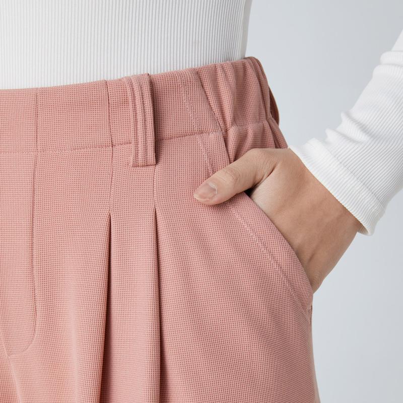 High Waisted Wide Leg Waffle Work Pants L352195