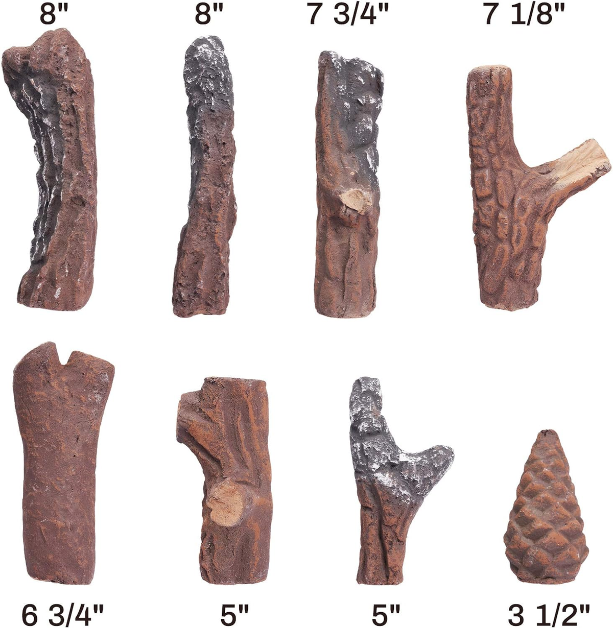 10-Piece Ceramic Fireplace Logs F11794