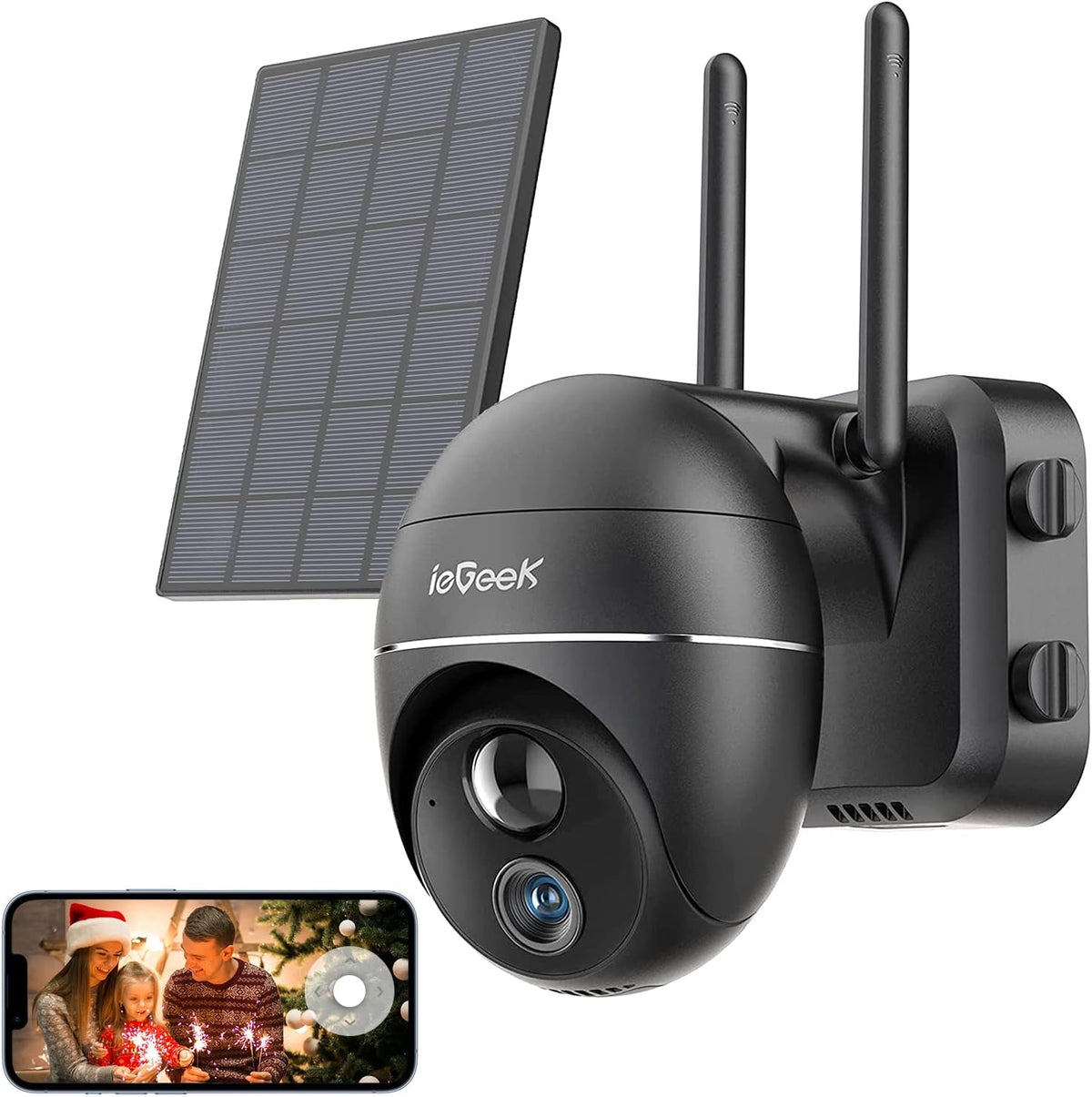 Solar Powered 360° PTZ Wireless Outdoor Security Camera N214