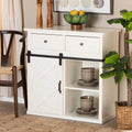 White Wood and Black Metal 2-Door Sideboard Buffet O50366