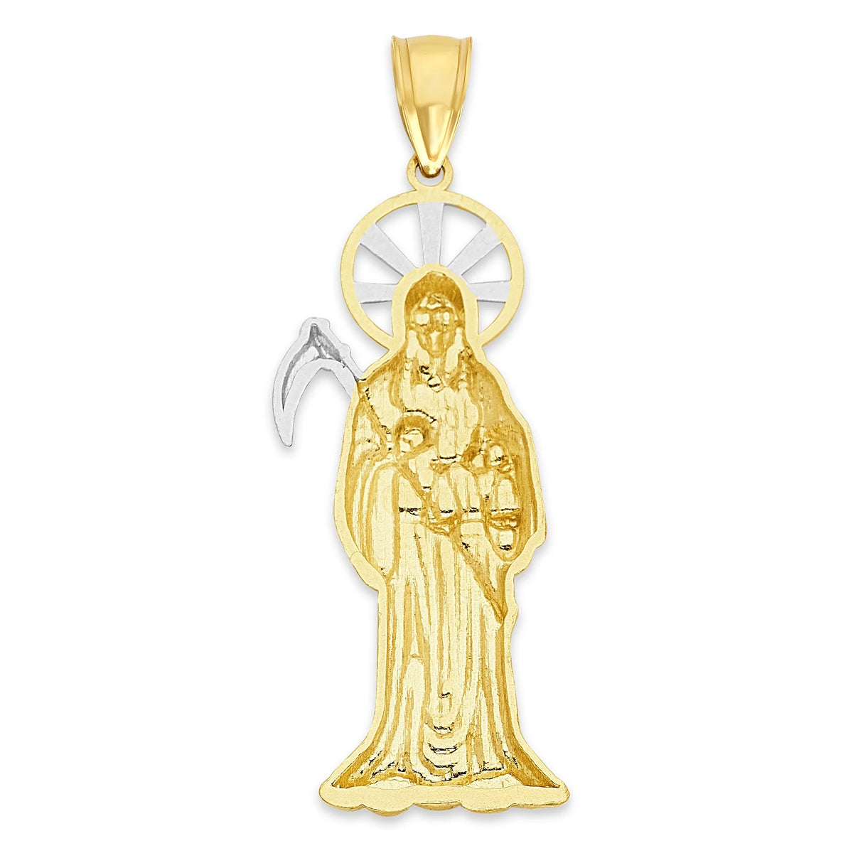 14k Gold Small San Muerte Pendant Necklace X46164