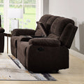 Brown Chenille Loveseat with Console B74137
