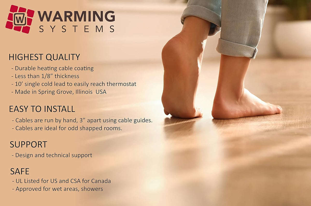 15 Sqft Electric Radiant Floor Heating System with Digital Floor Sensing Thermostat H57438