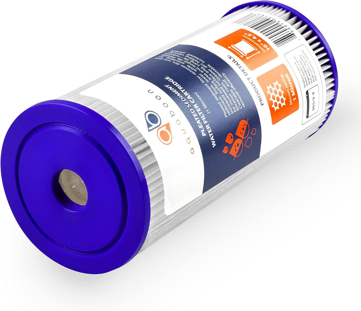 1 Micron 10 Pleated Sediment Water Filter Replacement Cartridge, 4-Pack L9455