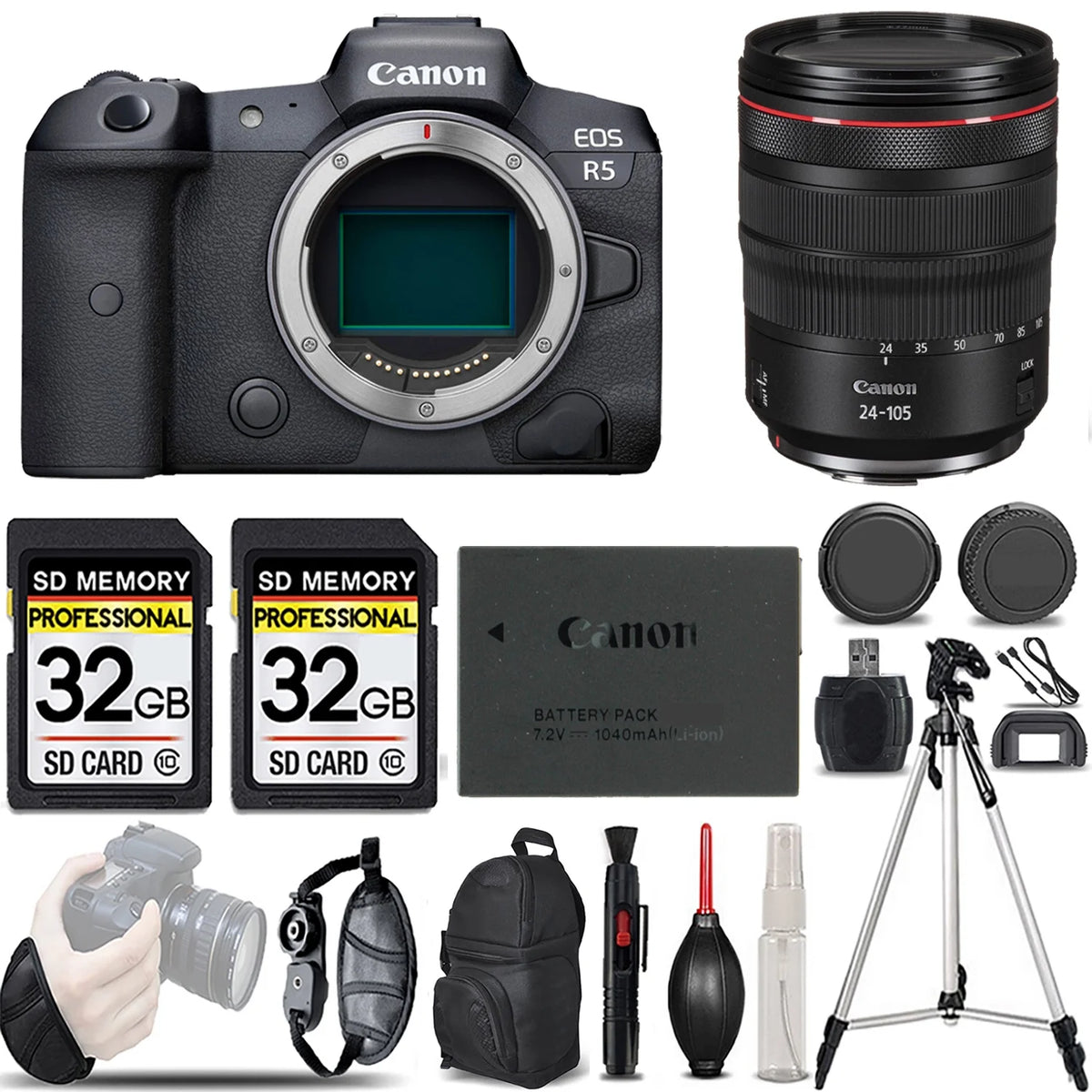Canon EOS R5 Mirrorless Camera with 24-105mm f/4 L IS USM Lens X652821