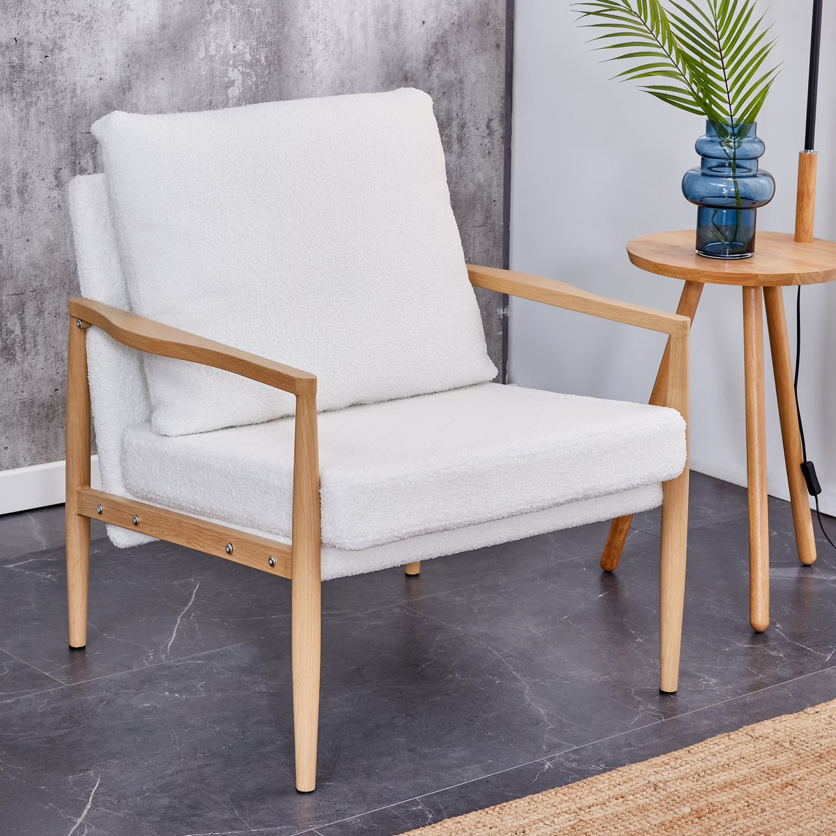 Teddy Velvet Accent Armchair with Metal Frame S908