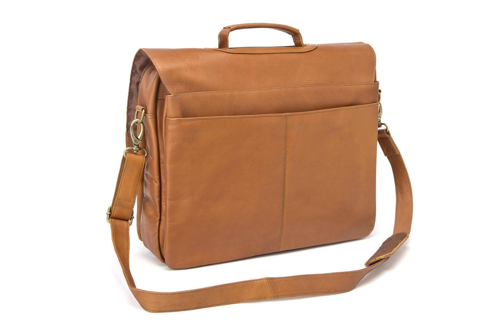 Leather Flap Over Computer Brief Q83246